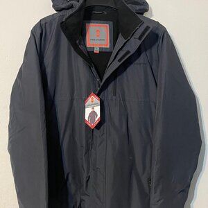 New Free Country Multi-Ripstop Jacket with Removable Hoodie, Jet Black XL